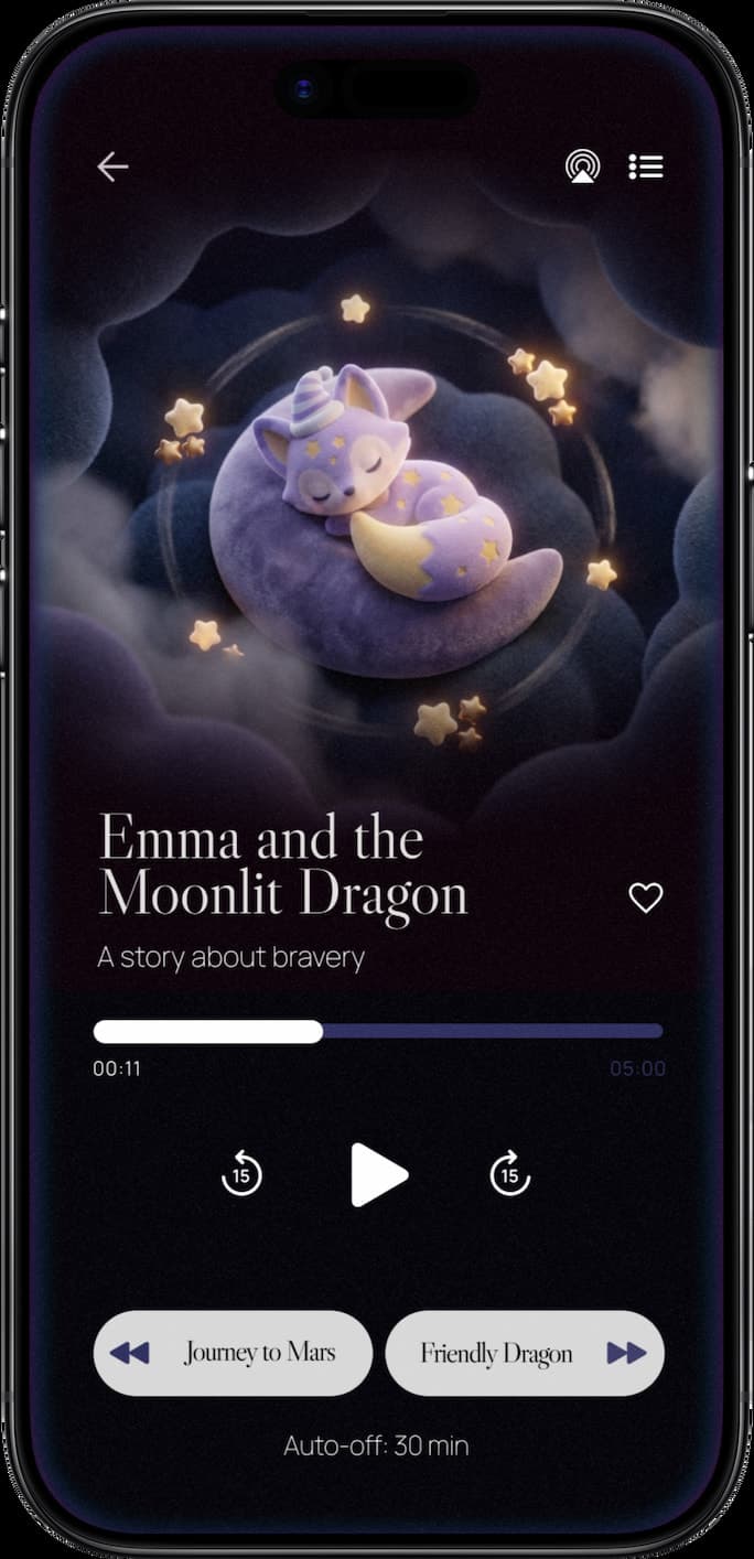 Dreamloo player screen with playback controls